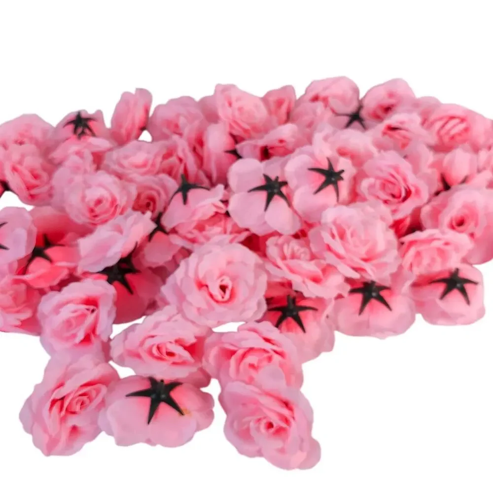 82 Light Pink Silk Rose Heads 2.5in Artificial Flowers Wedding Craft Decor